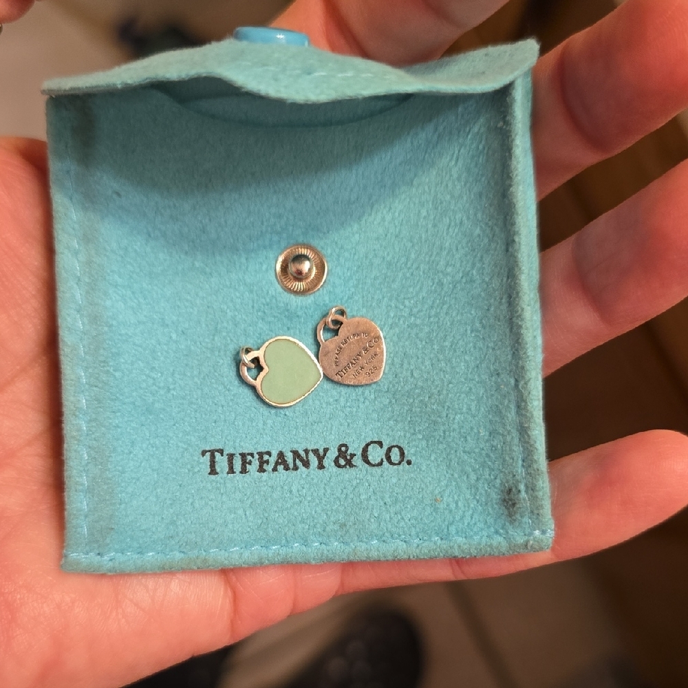 Tiffany & Co. Silver and Green Heart Charms